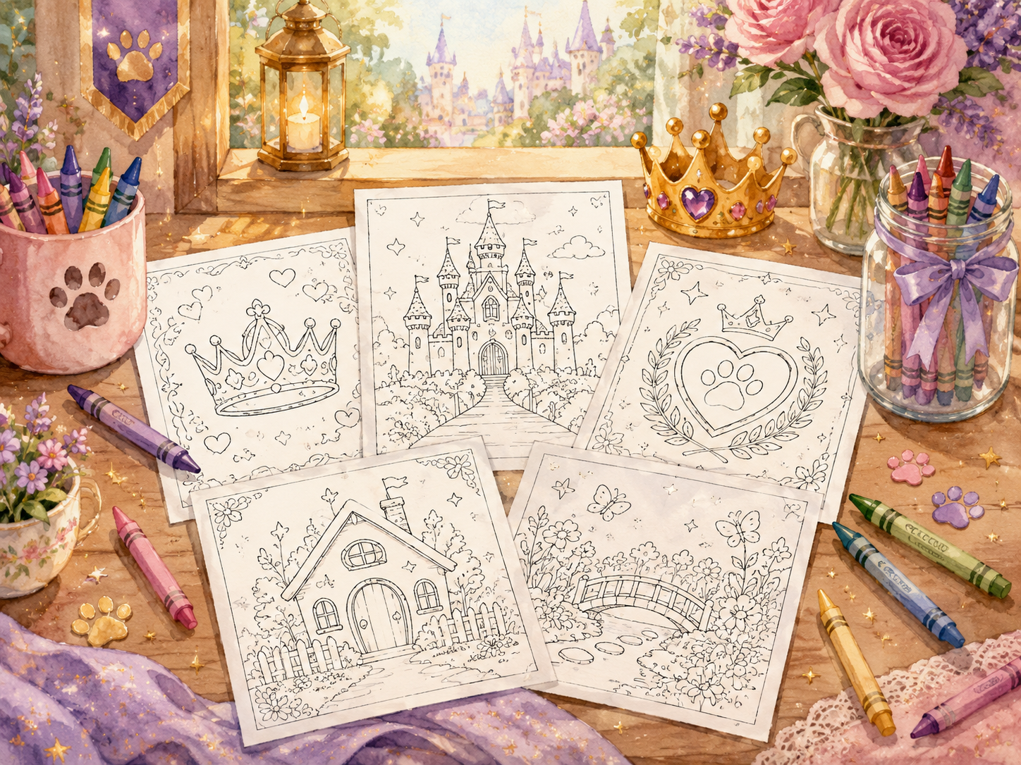 Princess Stella and Lord Ollie coloring page preview